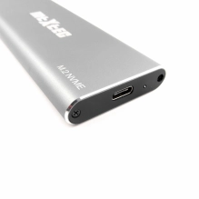MTXtec externes NVME Case Alu-Gehäuse 2 Port USB u. USB C 3.1 für m.2 SSD NVMe Schnittstelle, silber