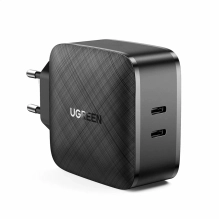 UGREEN Wandladegerät 2x USB Typ C 66W Power Delivery 3.0 Quick Charge 4.0+ PD, QC, FCP, SCP CD216 schwarz