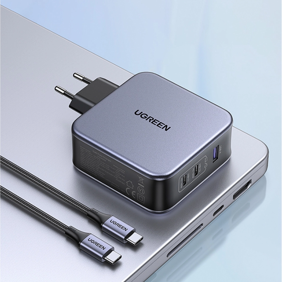 UGREEN Nexode 140W USB C Ladegerät PD 3.1 USB-C Netzteil GaN 3-Port Power Adapter