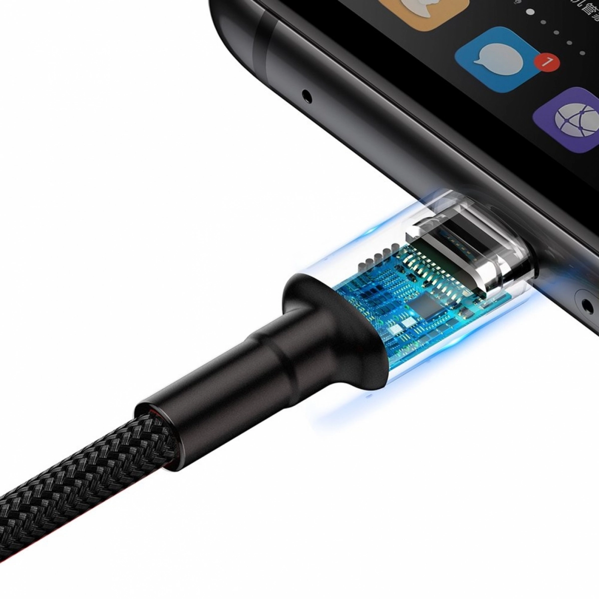 MTXtec Baseus Cafule Kabel USB Typ C SuperCharge 40W Quick Charge 3.0 QC 3.0 Kabel 1m grau-schwarz