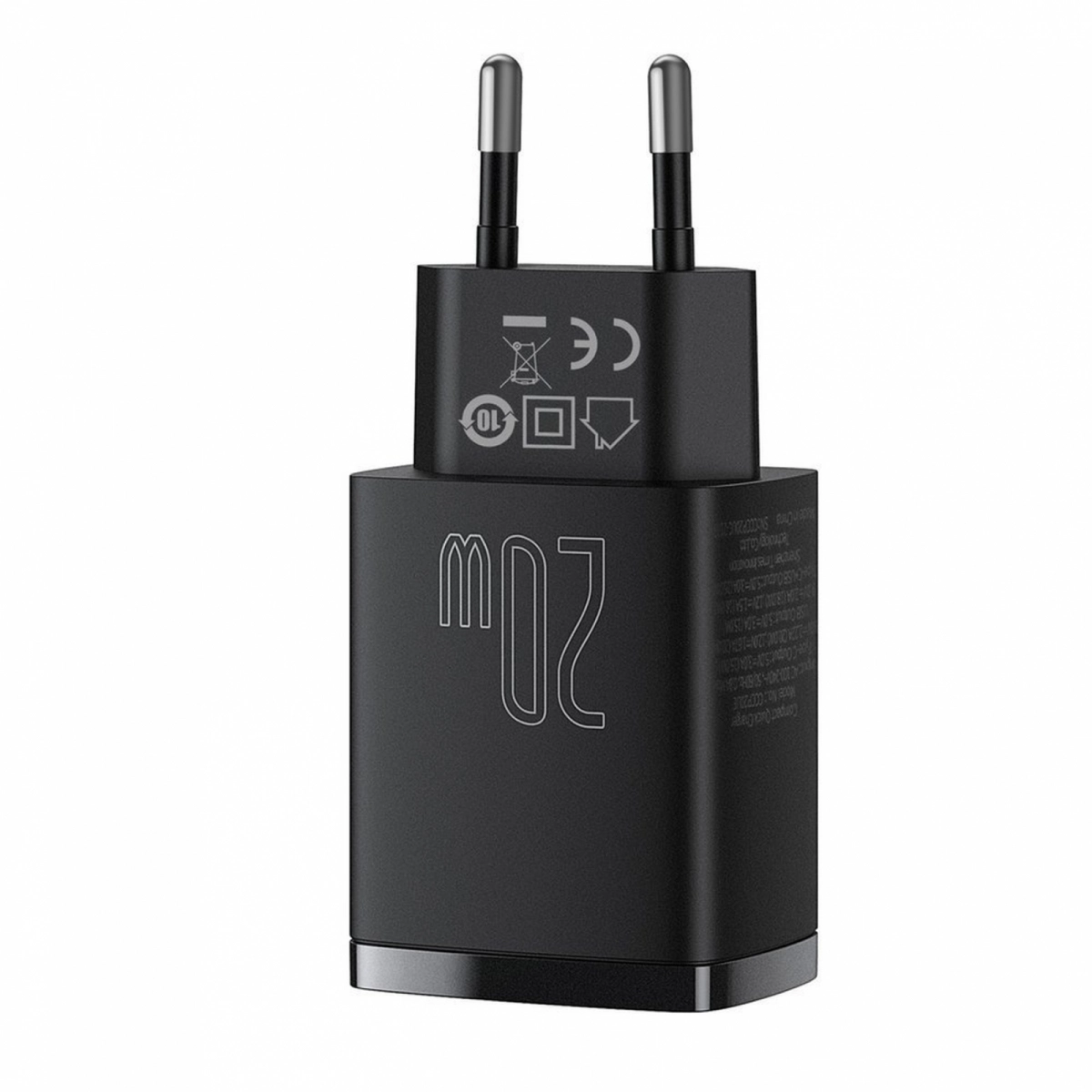 MTXtec Baseus Compact Schnellladegerät USB / USB Type C 20W 3A Quick Charge 3.0 und PD 3.0 schwarz (CCXJ-B01)