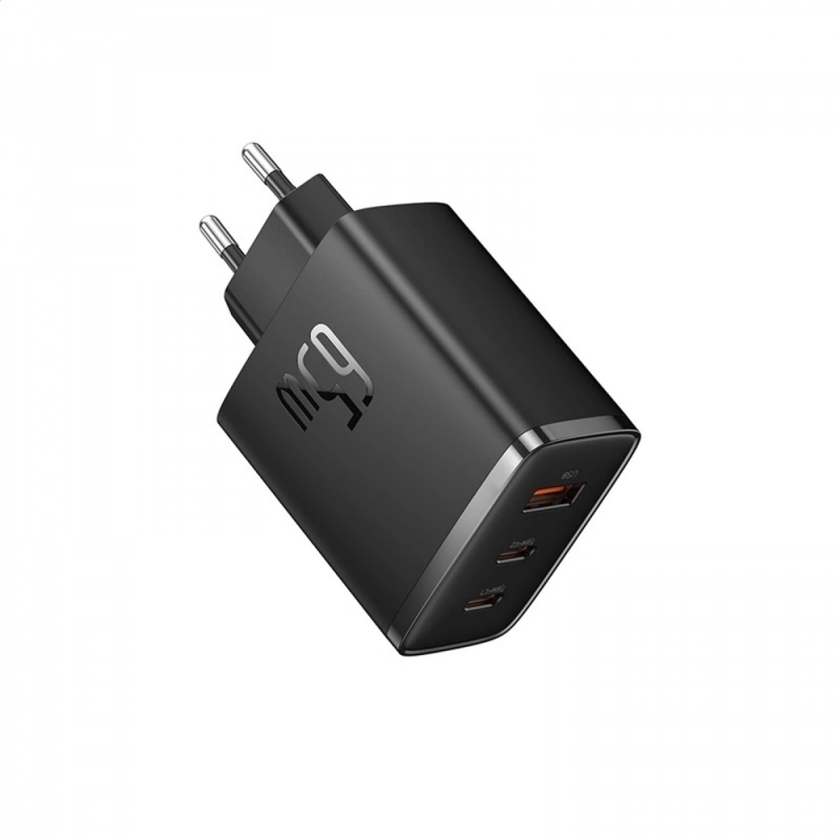 Baseus USB C GaN Ladegerät 65W USB-C Netzteil 3-Port PD Ladegerät mit PPS, Schnellladegerät schwarz