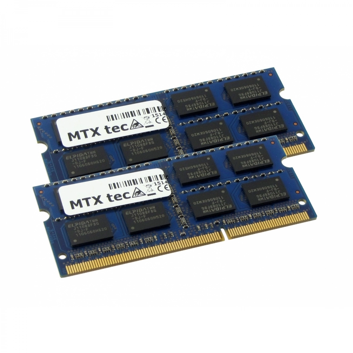 MTXtec 4GB Kit 2x 2GB DDR3 1066MHz SODIMM DDR3 PC3-8500, 204 Pin RAM Laptop-Speicher