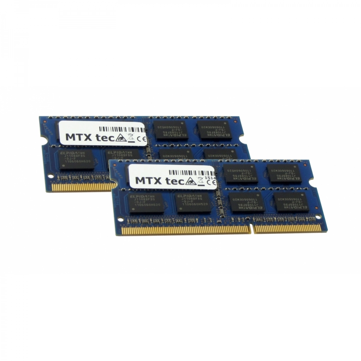MTXtec 16GB Kit 2x 8GB DDR3 1866MHz SODIMM DDR3 PC3-14900, 204 Pin, 1.35V DDR3L RAM Laptop-Speicher