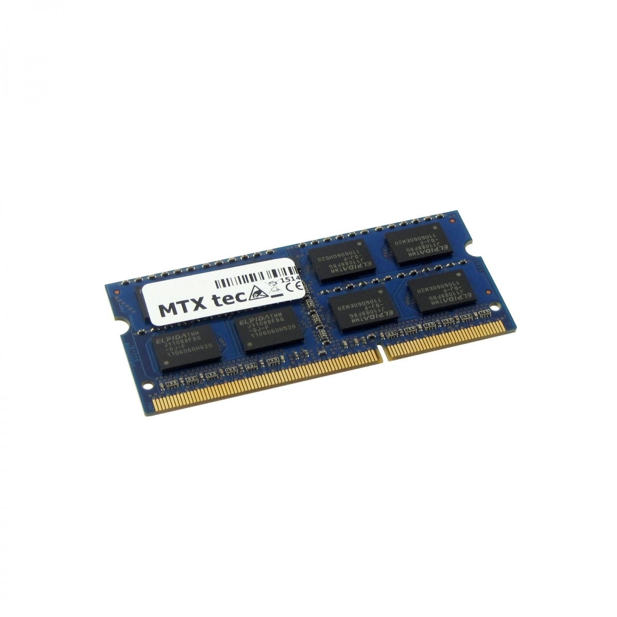 MTXtec 2GB, 2048MB Notebook Arbeitsspeicher SODIMM DDR3 PC3-8500, 1066MHz, 204 Pin RAM Laptop-Speicher