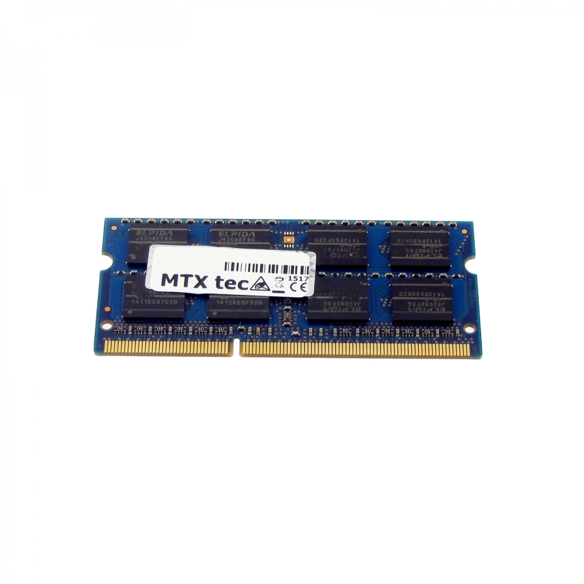 MTXtec 4GB, 4096MB Notebook Arbeitsspeicher SODIMM DDR3 PC3-10600, 1333MHz, 204 Pin RAM Laptop-Speicher