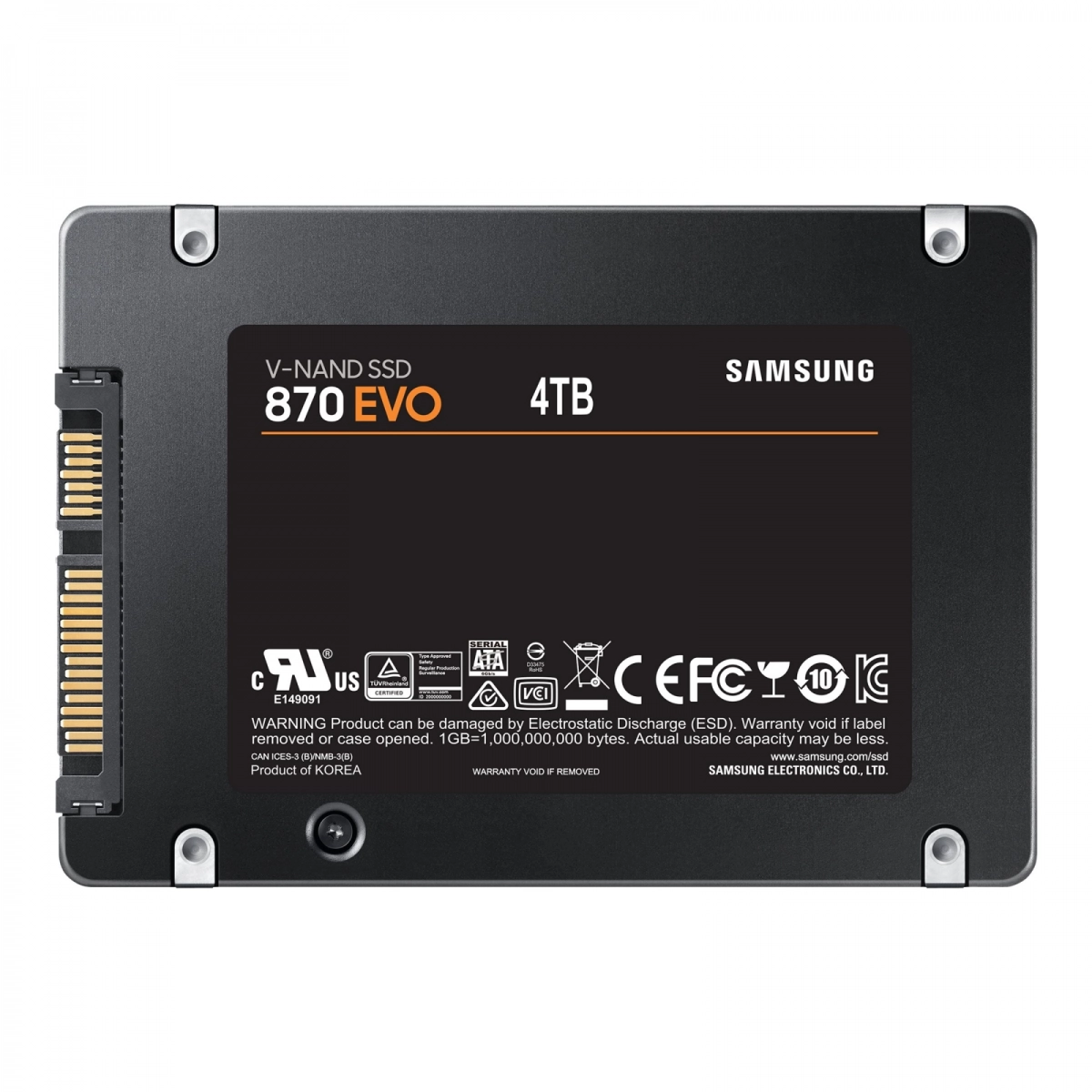 Samsung 870 EVO 4 TB, SSD SATA 6 GB/s, 2.5 Zoll (MZ-77E4T0B/EU)