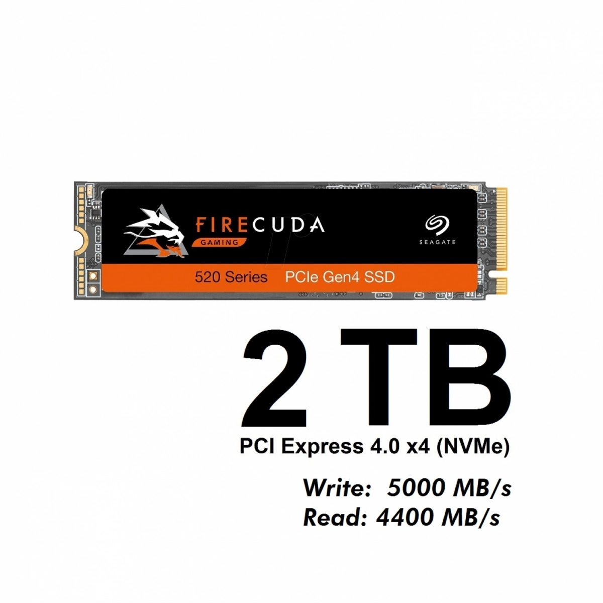 Seagate FireCuda 520 SSD 2TB PCI Express 4.0 x4 NVMe (ZP2000GM3A002)