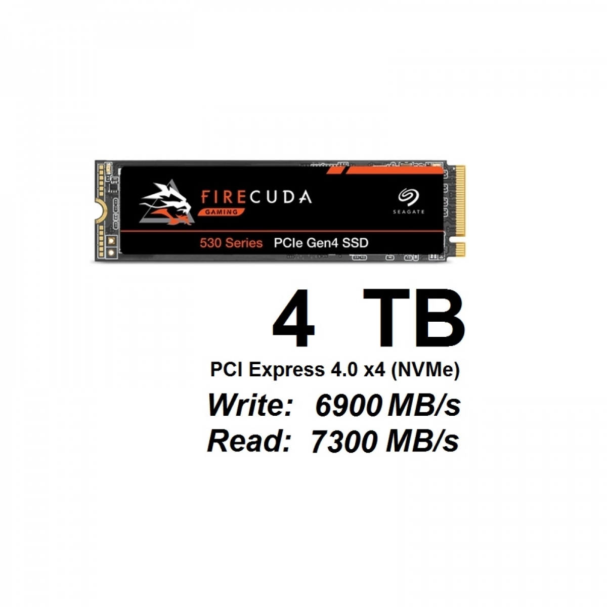Seagate FireCuda 530 SSD 4TB PCI Express 4.0 x4 NVMe (ZP4000GM3A013)